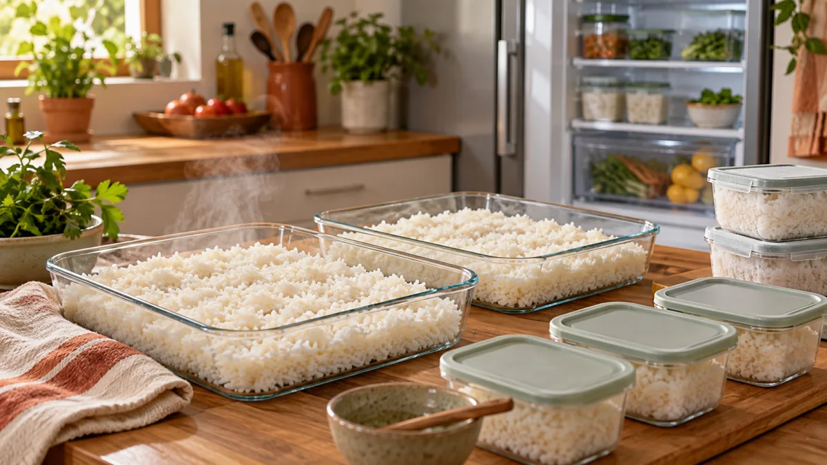 Riz cuit : le refroidir, le conserver et le réchauffer