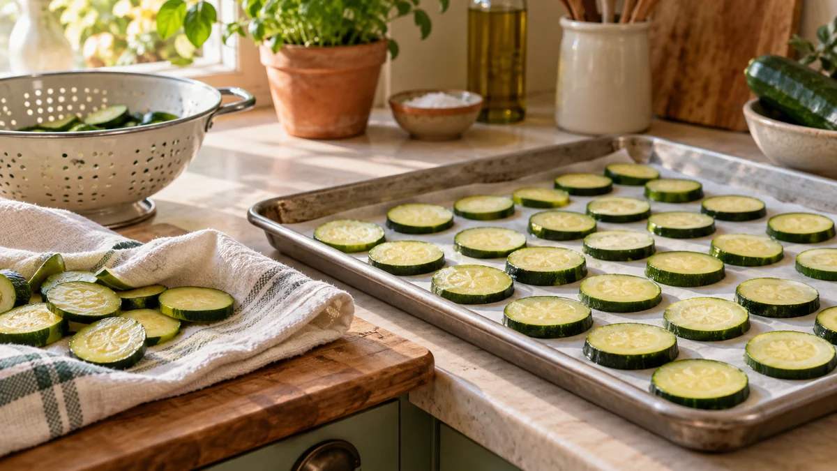 Une étape pratique pour appliquer la méthode du guide « Congeler les courgettes : rondelles, portions et usages cuits »